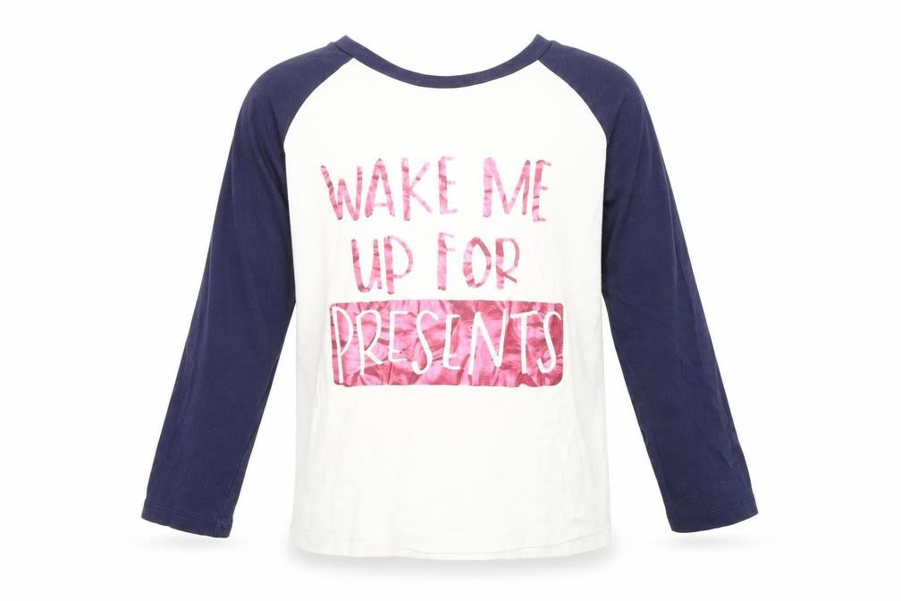 Front view of George girls’ multicoloured geometric basic t-shirt, size 7-8, years - christmas