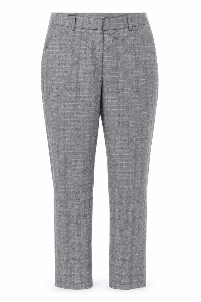 Front view of H&M women’s black check sweatpants, size UK 34, 30-inch leg