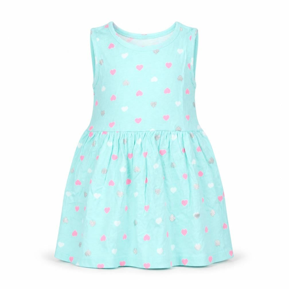 Front view of Primark girls’ green geometric a-line, size 2, years