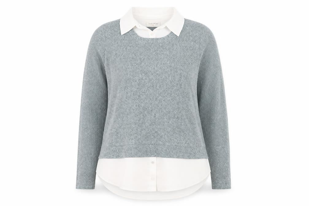 Front view of Faith & Joy women’s green jumper, size M