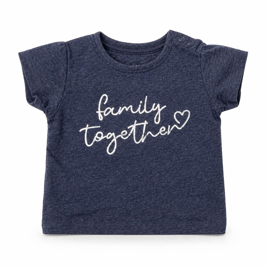 Front view of Primark girls’ blue basic t-shirt, size 0-3, months