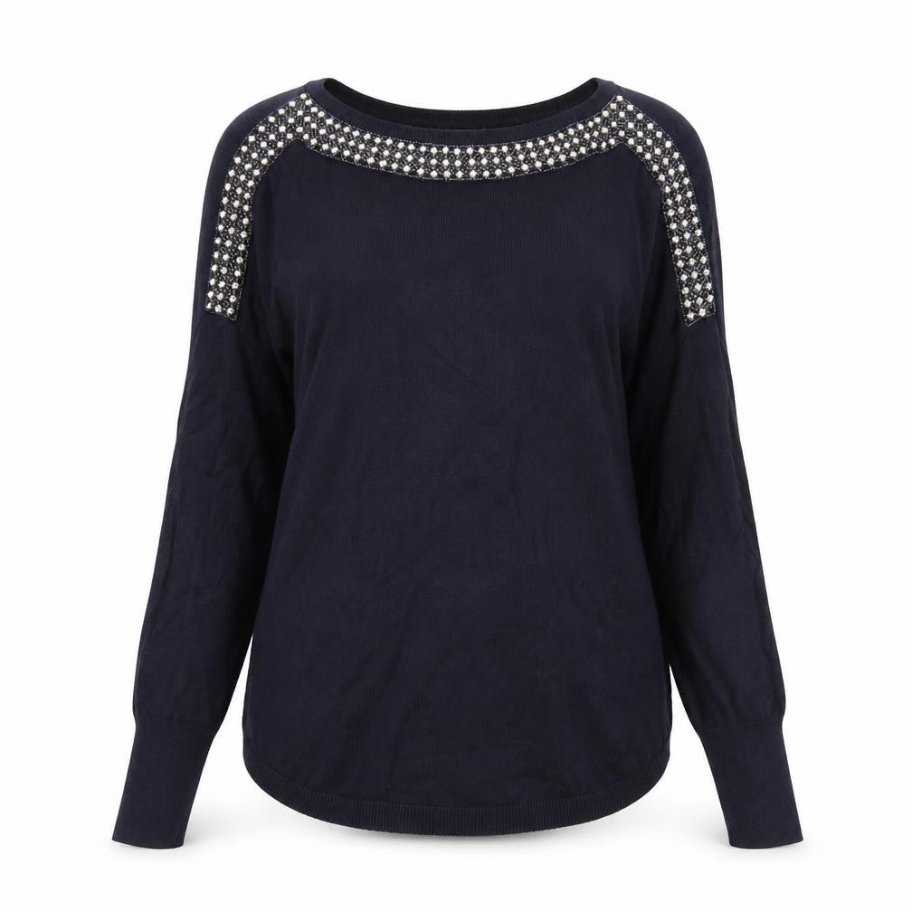 Front view of Oasis women’s blue jumper, size S