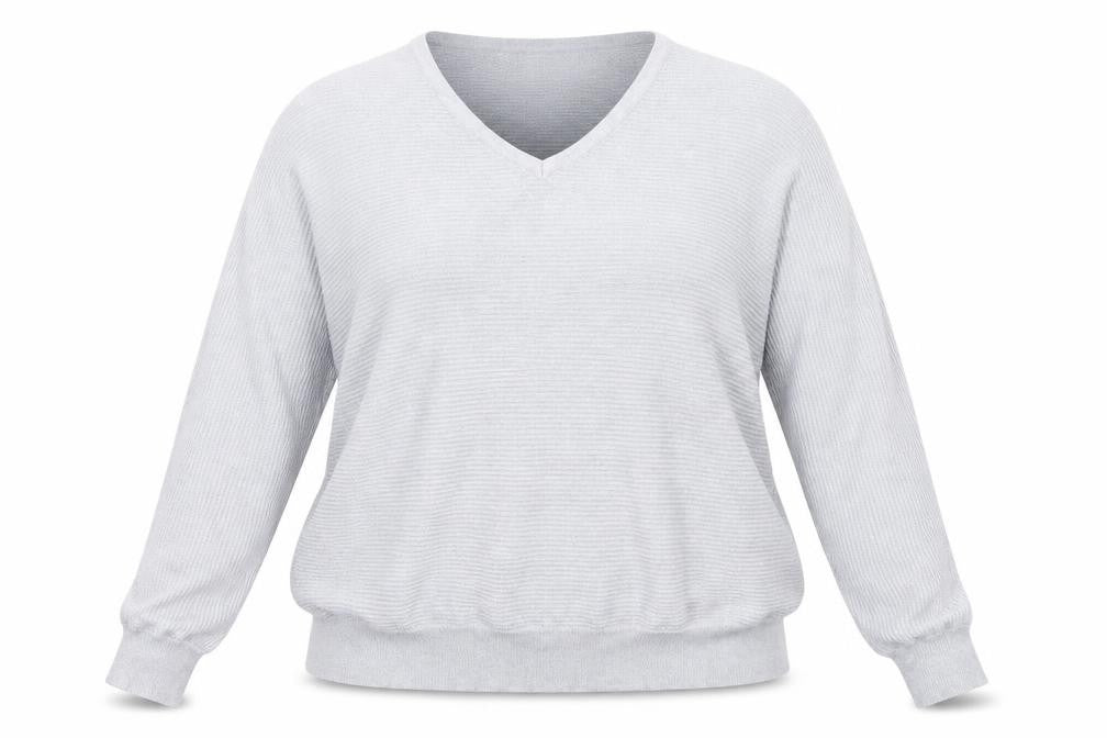 Front view of F&F women’s grey jumper, size UK 18