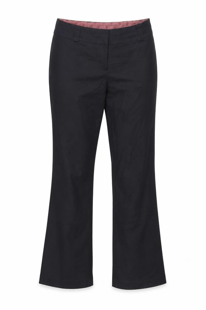 Front view of New Look women’s black trousers, size UK 12, 28-inch leg