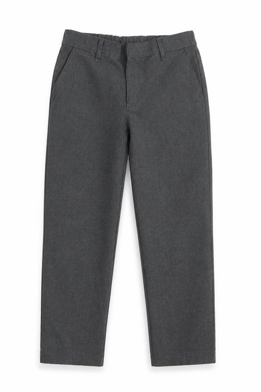 Front view of Marks & Spencer boys’ grey dress pants trousers, size 7-8, years