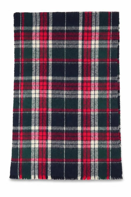 Front view of Preworn women’s green check shawl/wrap