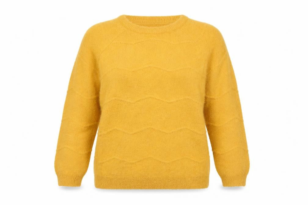 Front view of Papaya women’s yellow jumper, size L