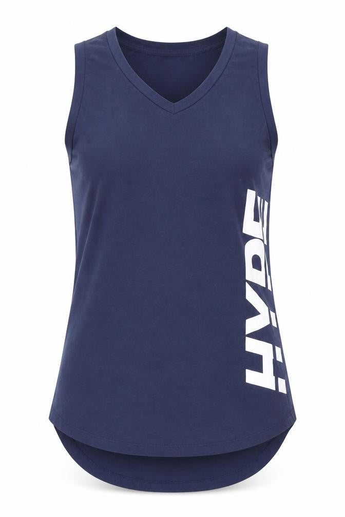 Front view of Hype women’s blue basic t-shirt, size UK 8