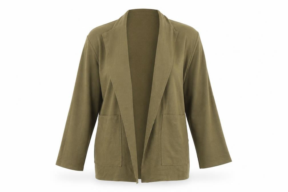 Front view of Zara women’s green jacket, size S