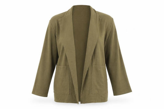 Front view of Zara women’s green jacket, size S