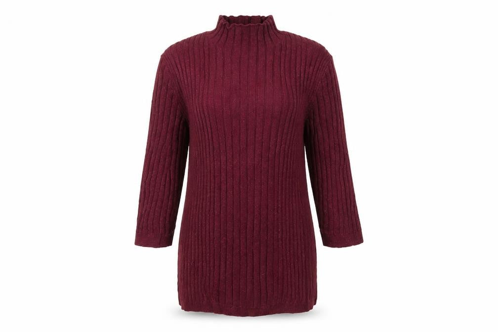 Front view of Atmosphere women’s purple striped jumper, size UK 10