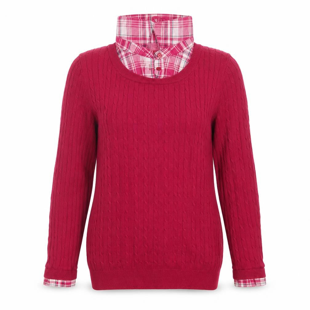 Front view of Debenhams women’s pink jumper, size UK 10