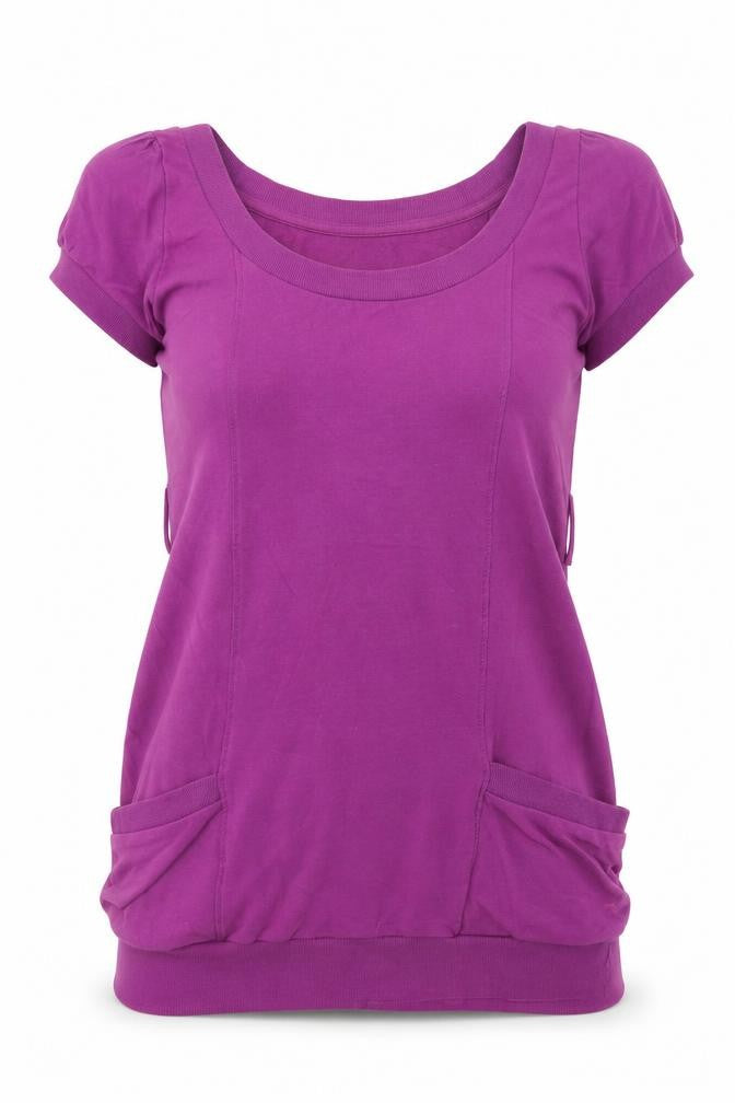 Front view of evie women’s purple jumper, size UK 10