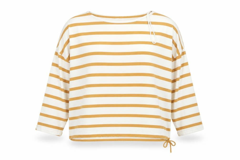 Front view of Tu women’s multicoloured striped jumper, size UK 10