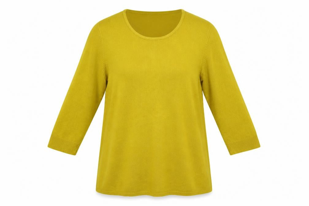 Front view of Stiock Shop women’s yellow jumper, size XL