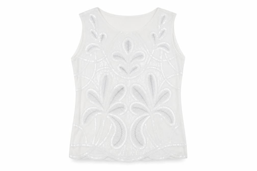 Front view of anna rose women’s white basic t-shirt, size XL