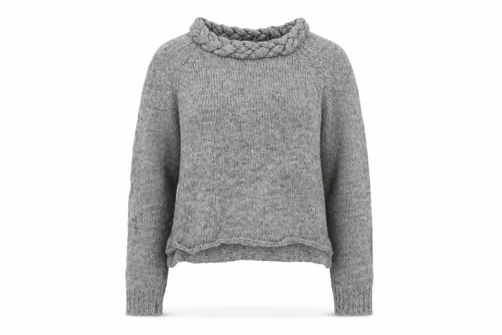Front view of native Youth women’s grey jumper, size M