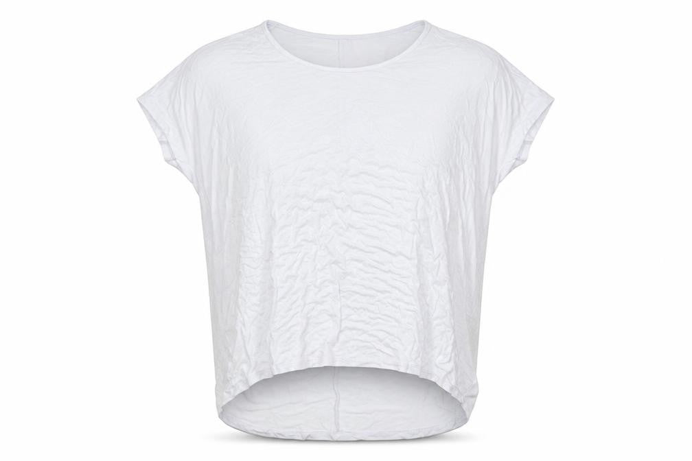 Front view of Boohoo women’s white basic blouse, size UK 12