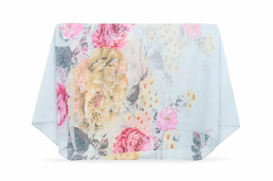 Front view of Hotter women’s multicoloured floral shawl/wrap