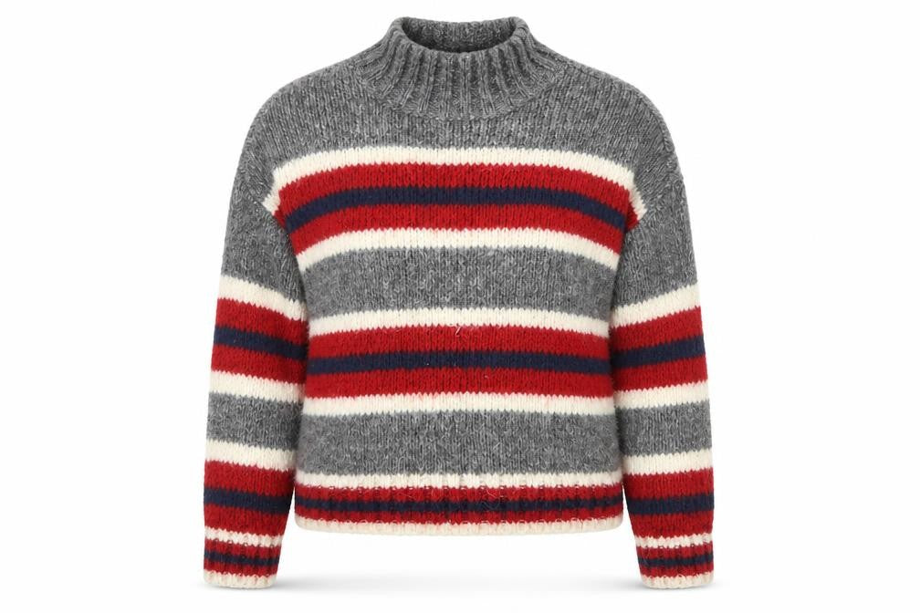 Front view of Primark women’s multicoloured striped knit jumper size 2xs