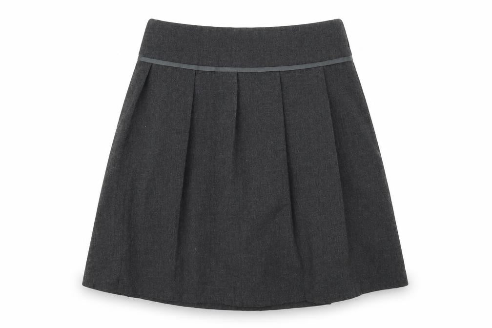 Front view of Tu girls’ grey skater skirt, size 11, years