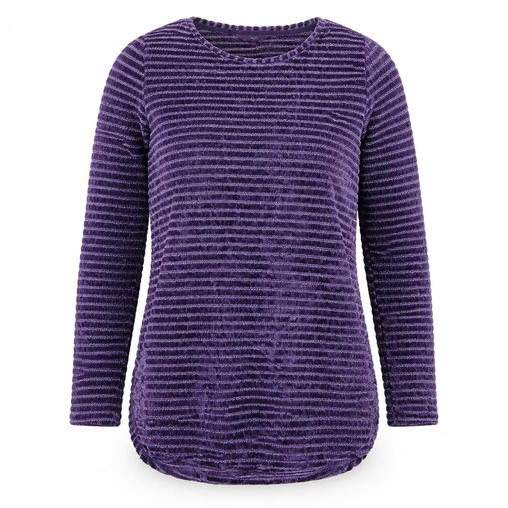 Front view of Next women’s purple knit jumper, size UK 6