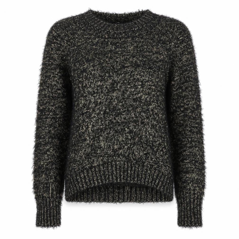 Front view of Luxe women’s gold knit jumper, size S