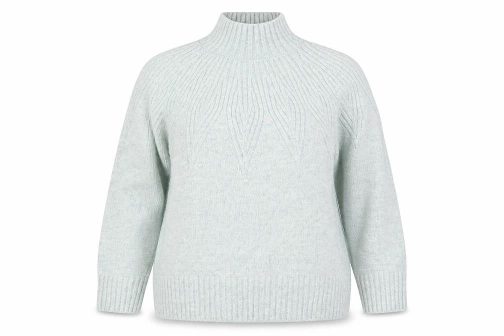 Front view of M&Co women’s green knit jumper, size M