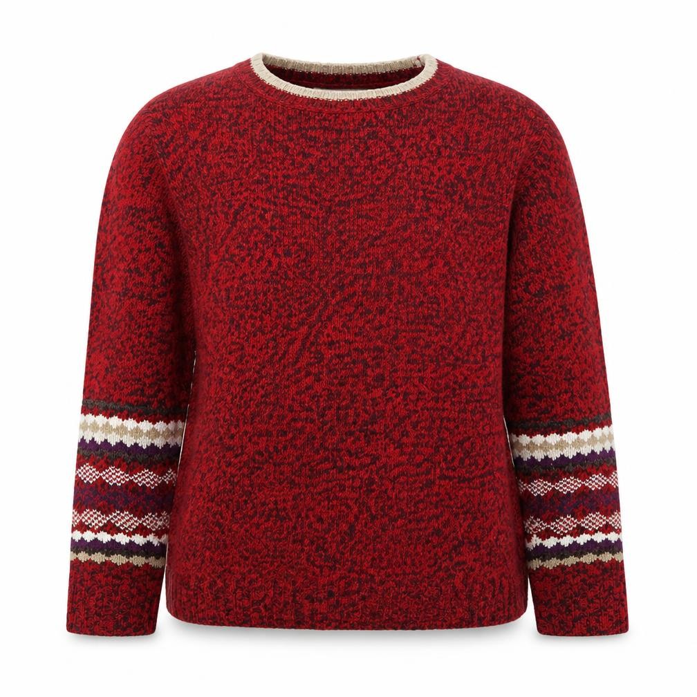 Front view of Damart women’s red knit jumper, size UK 8