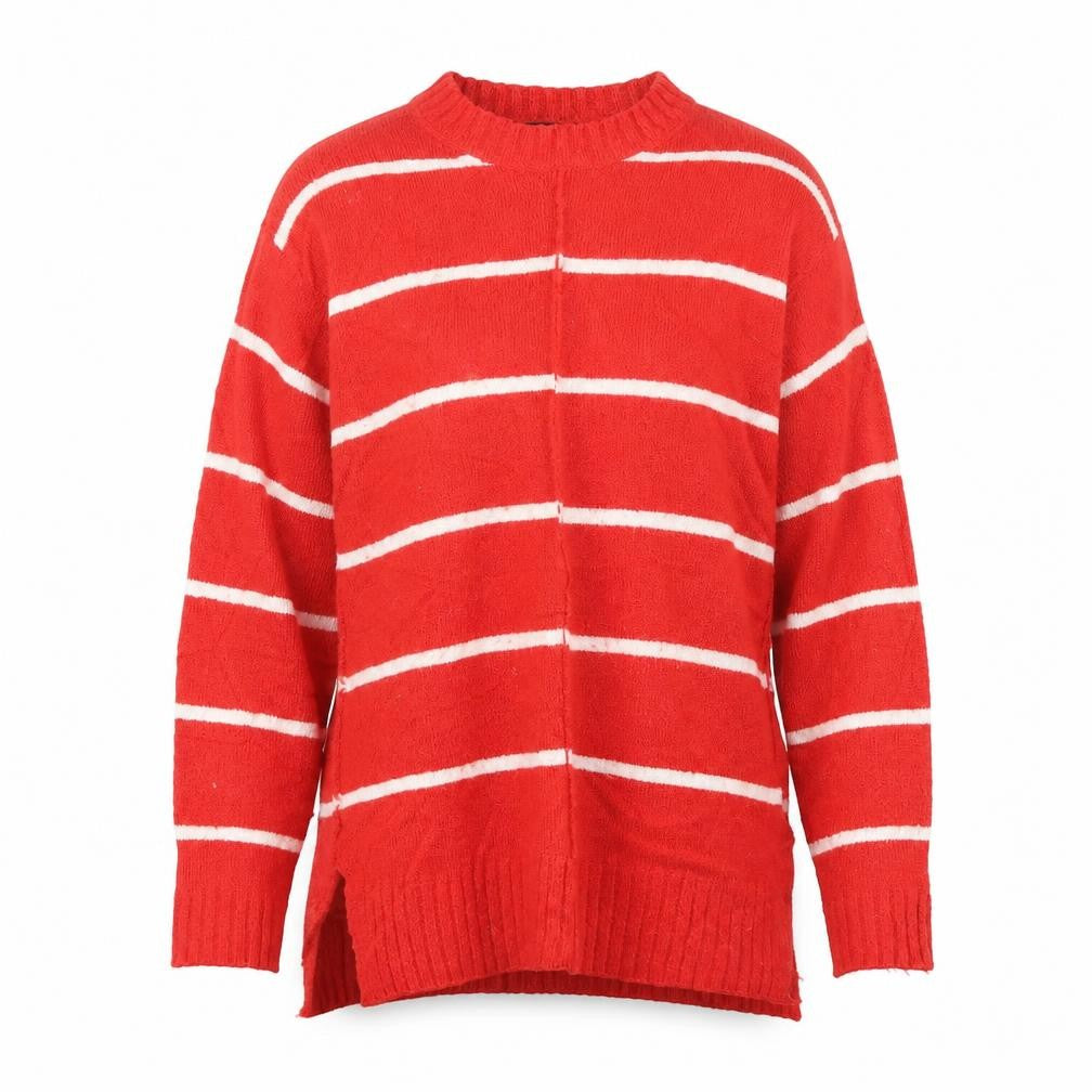 Front view of Marks & Spencer women’s red knit jumper, size M