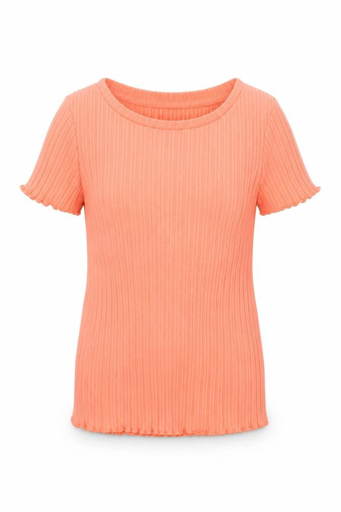 Front view of Tu girls’ orange basic t-shirt, size 12-18, months