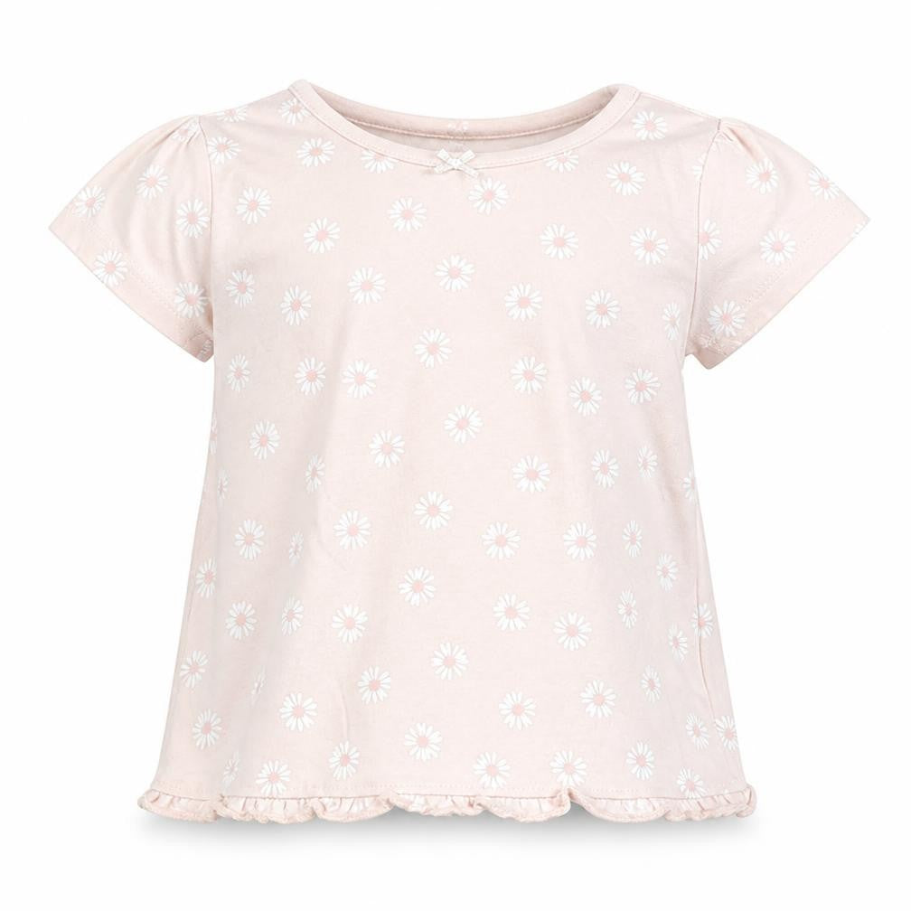 George Girls Pink Floral  Basic T-Shirt Size 12-18 Months