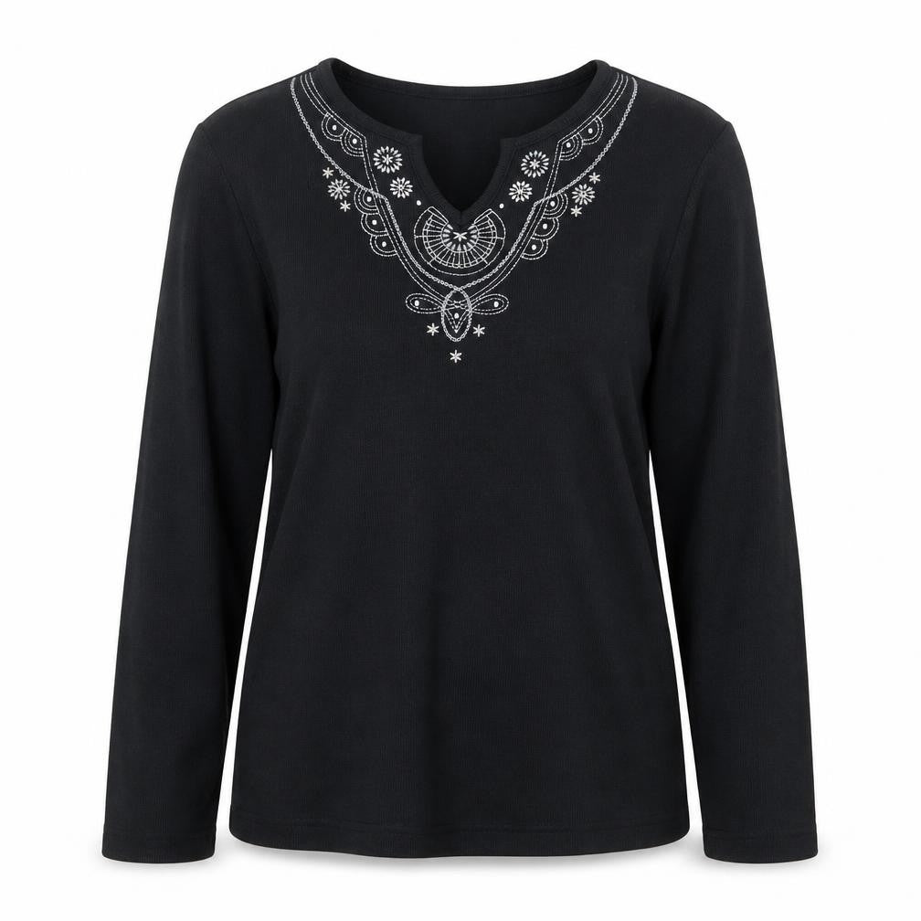 Front view of Bonmarché women’s blue knit jumper, size S