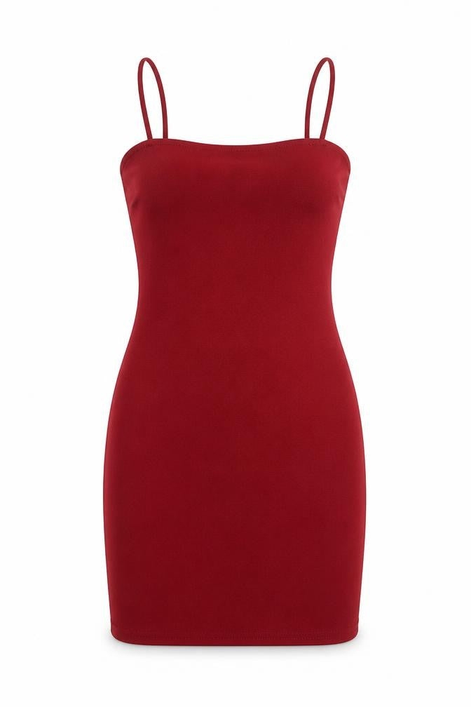 Front view of Missguided women’s red mini, size UK 4
