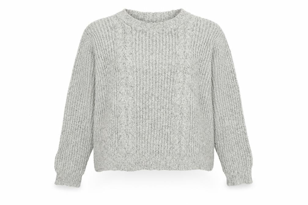 Front view of Primark women’s grey knit jumper, size UK 10