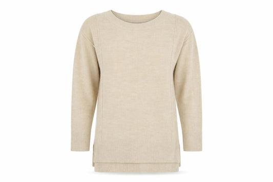 Front view of Principles women’s beige knit jumper, size UK 8