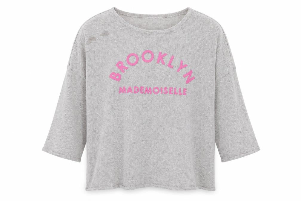 Front view of Divided by H&M women’s grey knit jumper, size S, - brooklyn