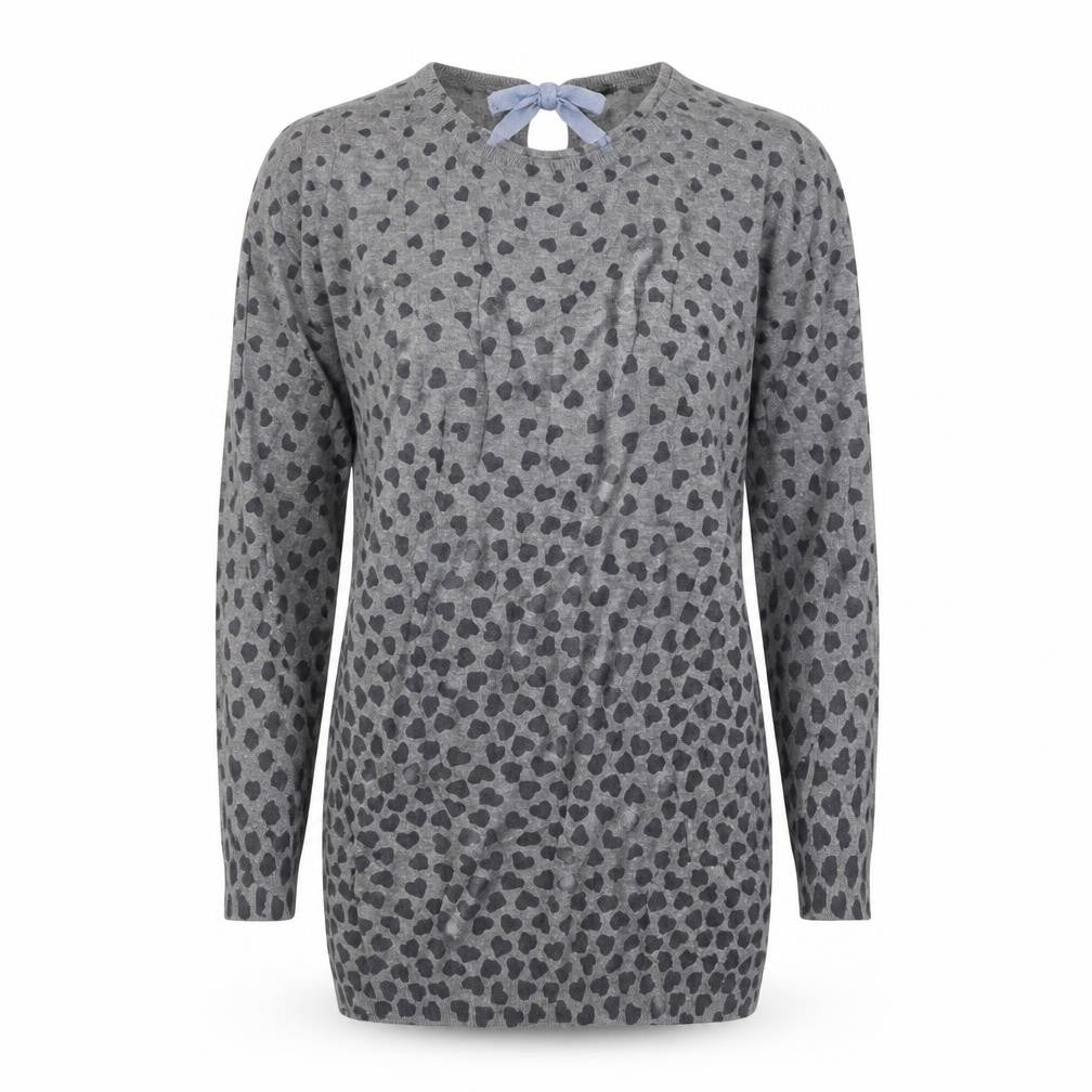 Front view of George women’s pink geometric knit jumper, size UK 10