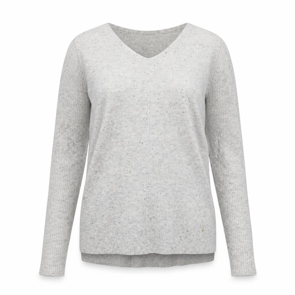 Front view of Atmosphere women’s grey knit jumper, size UK 8
