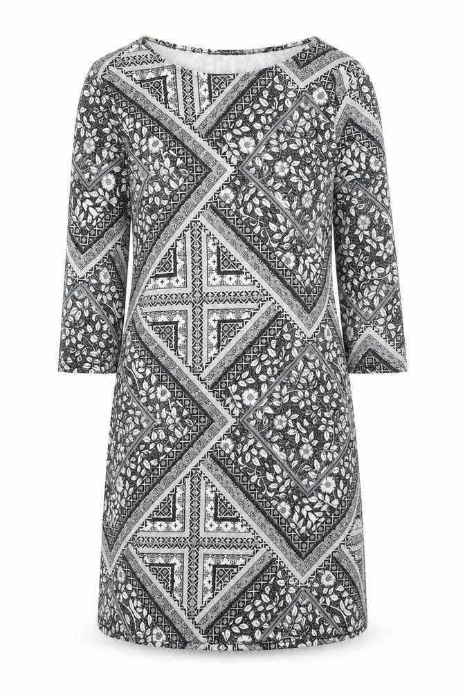 Front view of Atmosphere women’s black floral bodycon, size UK 10