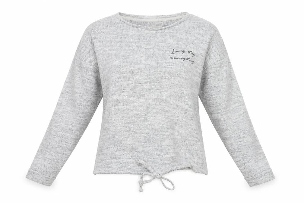 F&F Womens Grey  Knit Top Pyjama Top Size 8