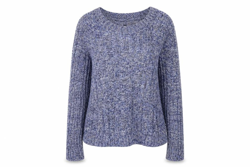 Front view of Gap women’s blue knit jumper, size M