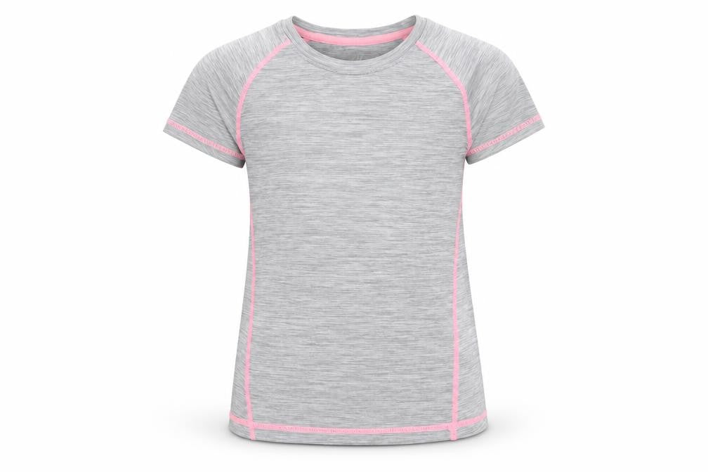 Front view of H&M girls’ grey basic t-shirt, size 7-8, years