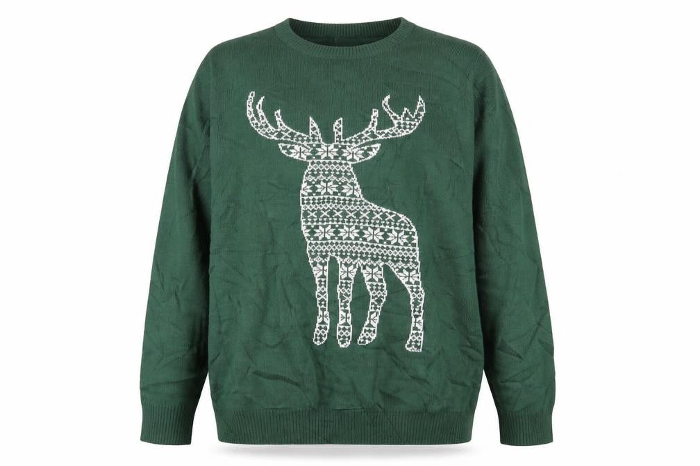 Front view of Avenue women’s green animal print jumper, size L