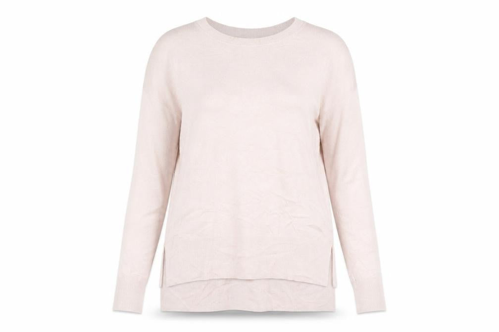 Front view of H&M women’s pink jumper, size L