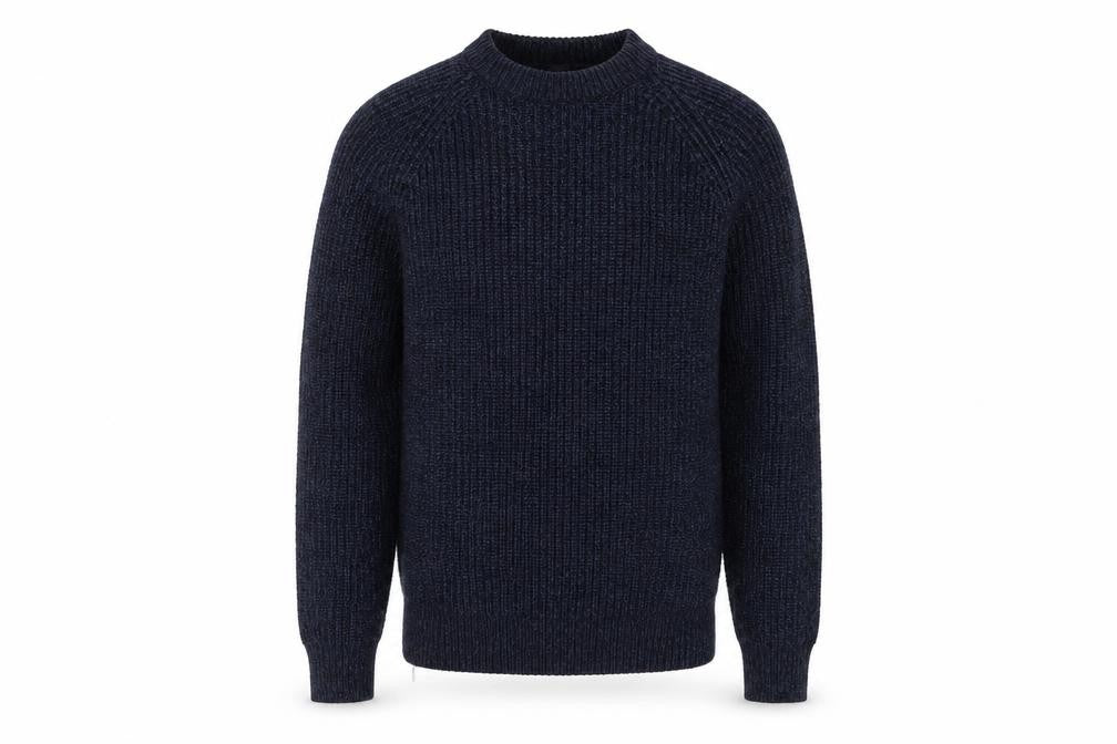 Front view of Cedarwood State men’s blue jumper, size XS