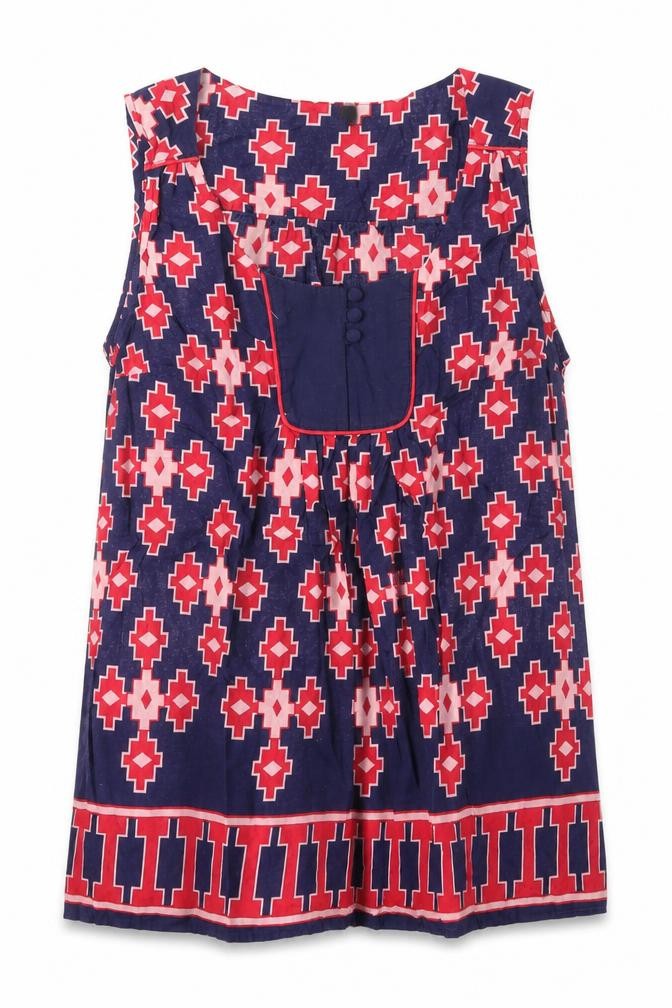 Front view of Topshop women’s multicoloured argyle/diamond basic t-shirt, size UK 10