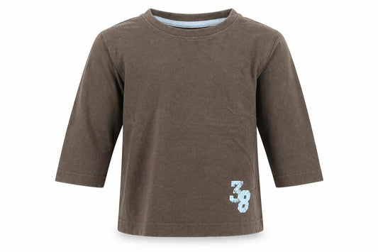 Front view of Next boys’ brown basic t-shirt, size 12-18, months