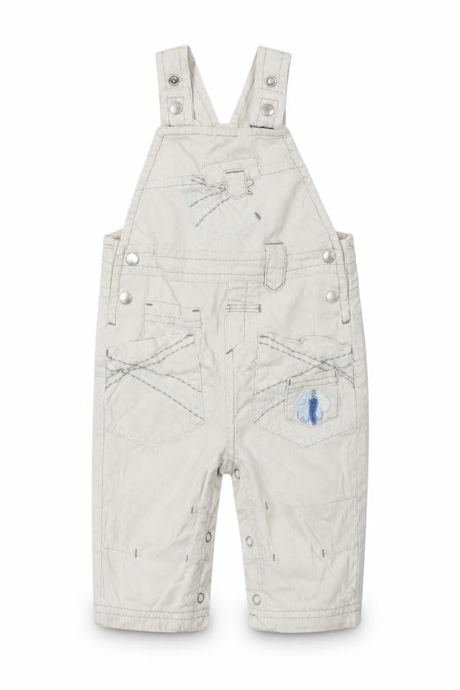 Front view of Next Baby Ivory Dungaree One-Piece, size 3-6, Months