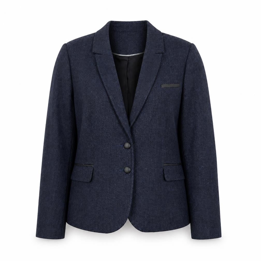 Front view of George women’s blue jacket blazer, size UK 12